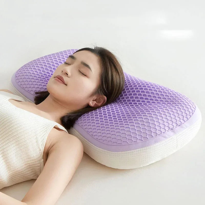 Afralia™ Summer Honeycomb Cooling Pillow with Soft Warm Side & Ice Silk Pillowcase