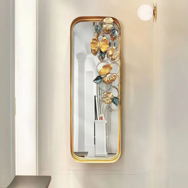 Afralia™ Petal Wall Decoration Mirror - Luxury Metal Door & Bedroom Decor