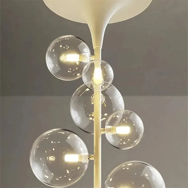 Afralia™ LED Bubble Chandelier Clear Glass Ball Pendant Lamp for Dining Room & Bar