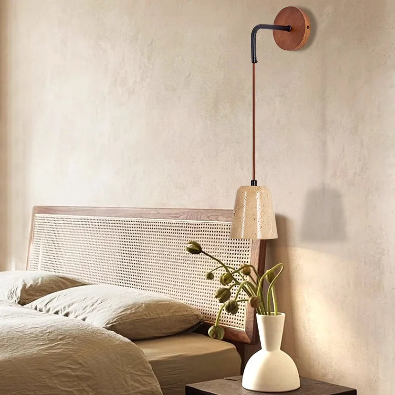 Afralia™ LED Yellow Travertine Stone Wall Lamp - Nordic Modern Stair Light