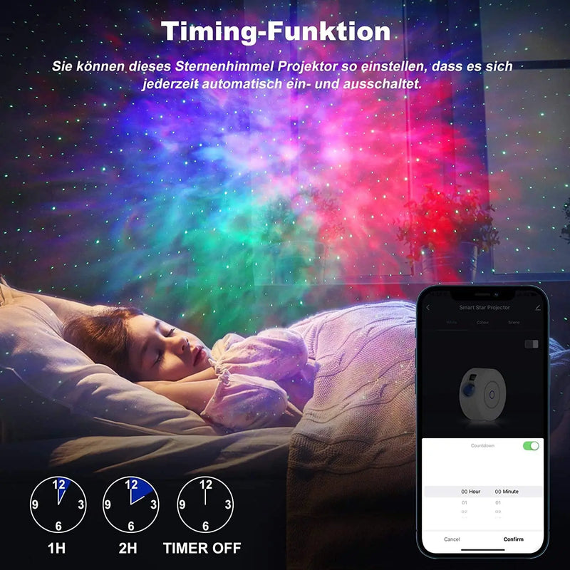 Afralia™ Star Projector Night Light: Smart WiFi Galaxy LED for Kids, Alexa & APP Control