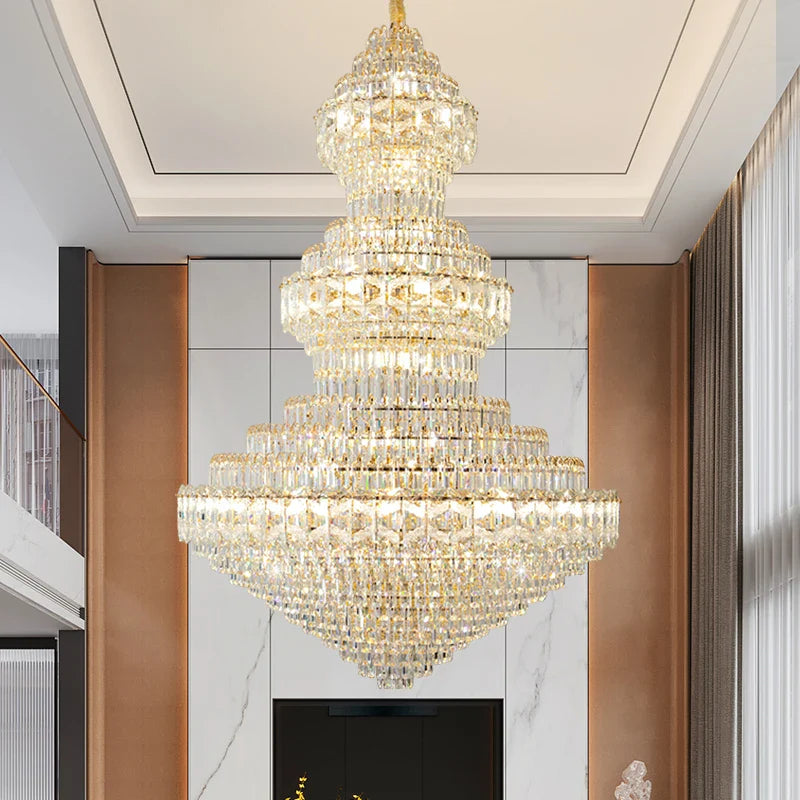 Afralia™ Crystal Chandelier: Luxury High School High-End Living Room Light Fixture