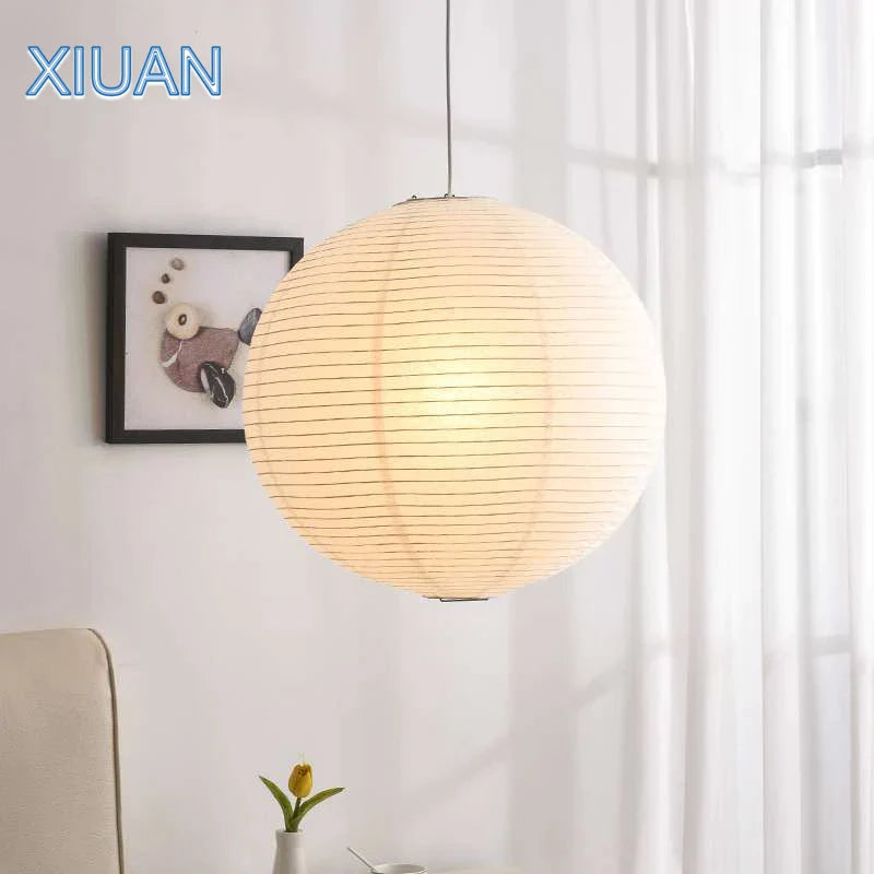 Afralia™ Japanese Style LED E27 Round Ball Pendant Lamp for Home Decor