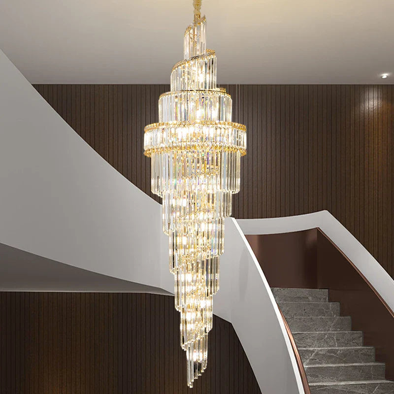 Afralia™ Crystal Hollow Chandelier LED Light for Modern Luxury Living Room Loft