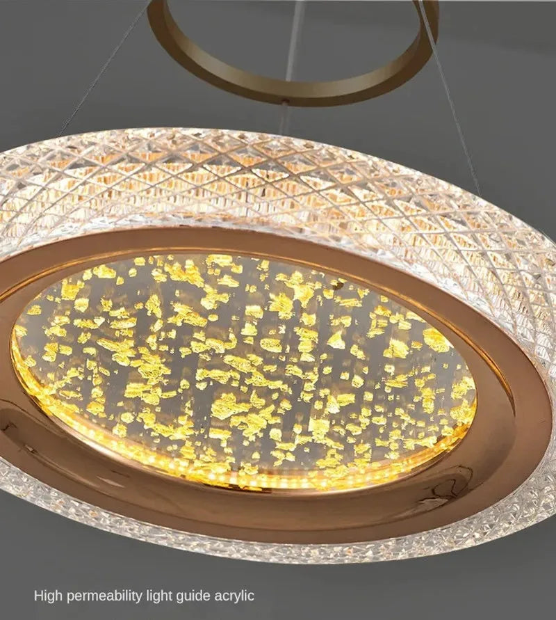 Afralia™ LED Luxury Ring Chandelier for Living Room Decoration