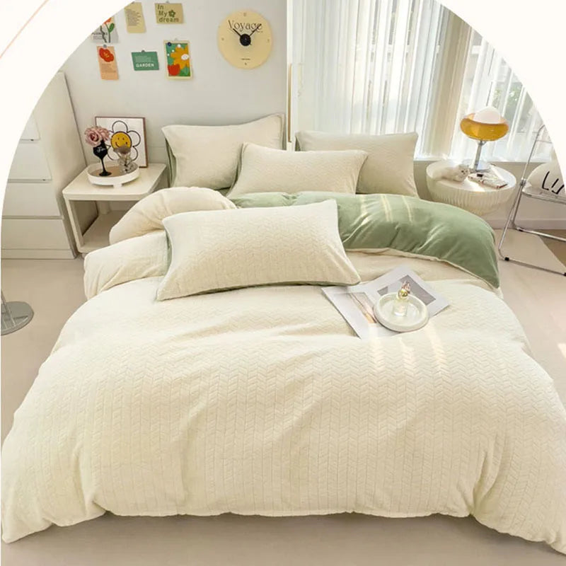 Afralia™ Milk Velvet Quilt Cover | Double-sided Fleece Comforter Cover