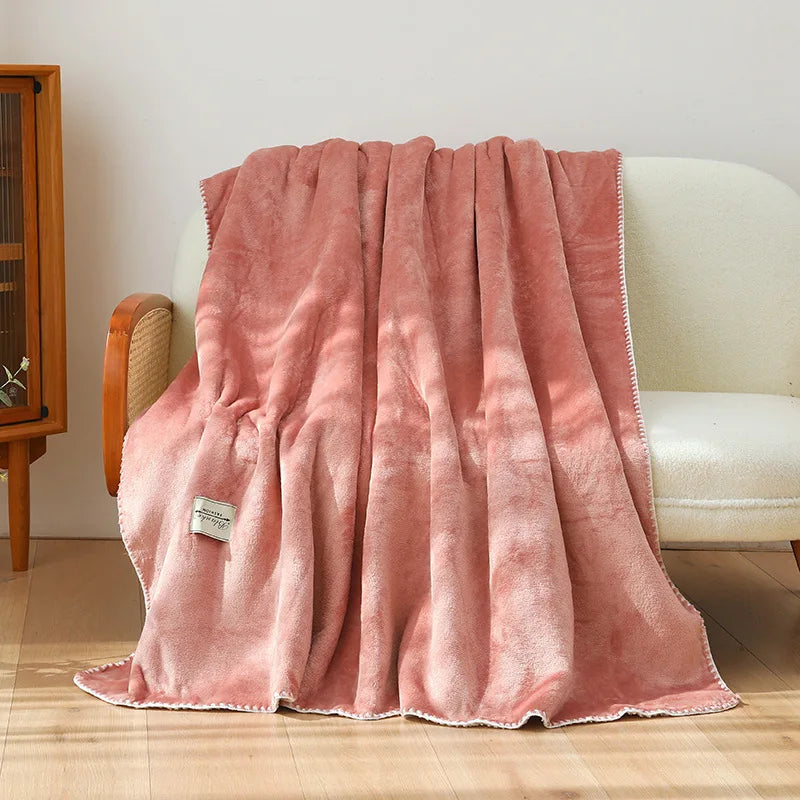 Afralia™ Double-Layer Warm Blanket: Flannel & Lamb Wool Sofa Blanket