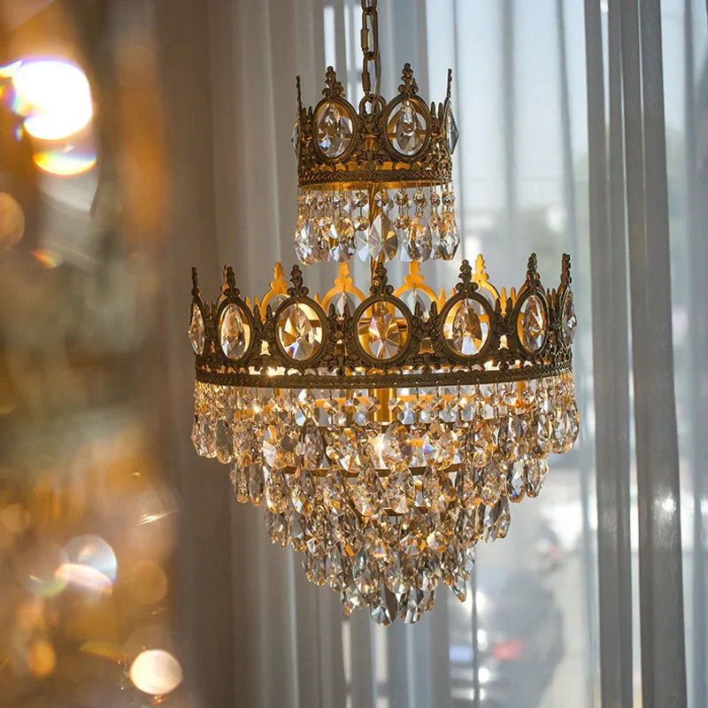 Afralia™ Crystal Crown Chandelier: Modern LED Ceiling Light Fixture for Luxury Home Decor