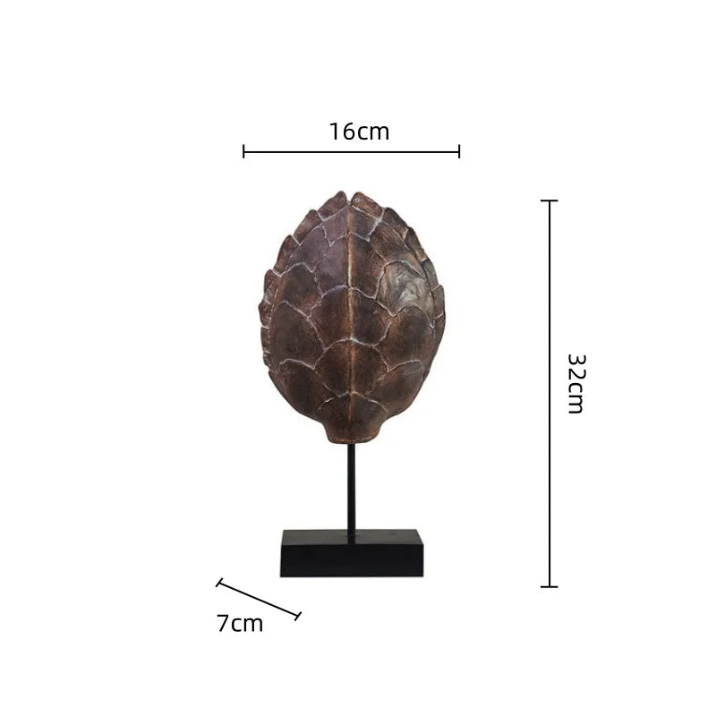 Afralia™ Resin Turtle Shell Sculpture Figurine Home Decor Accent