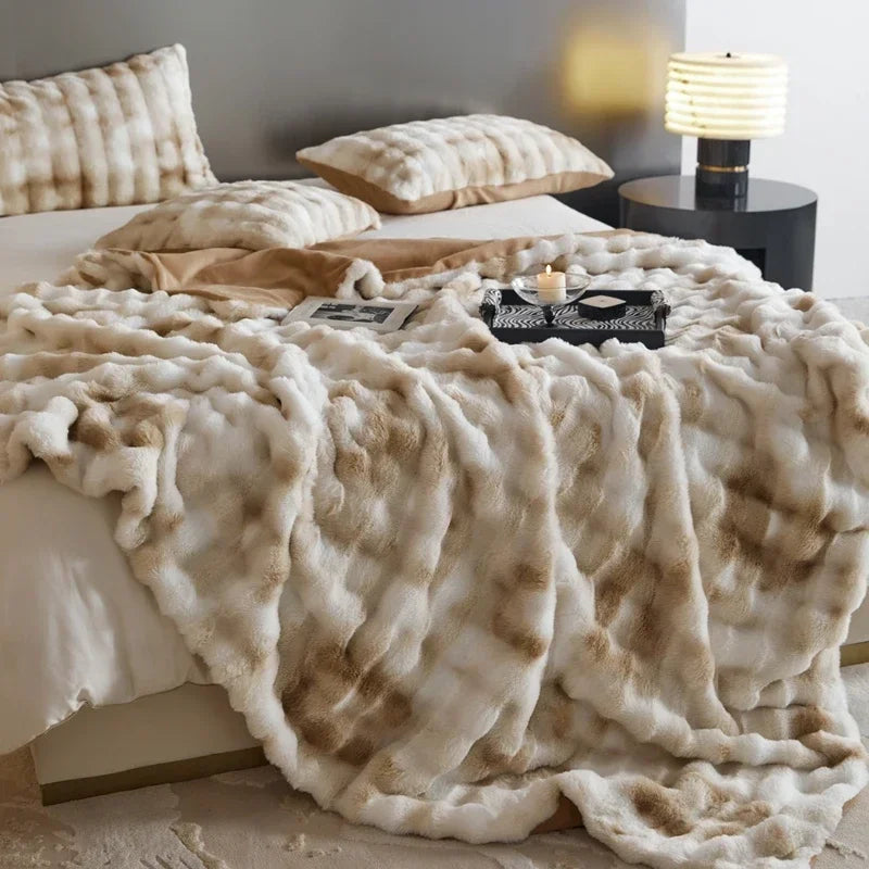 Afralia™ Cozy Fleece Throws - Soft Plaid Blankets for Warmth and Comfort