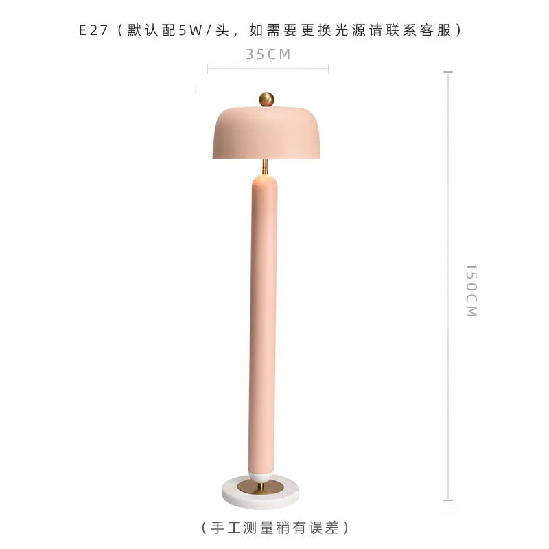 Afralia™ Minimalist Mushroom Floor Lamp in Green/Pink for Living/Model Room and Bedroom