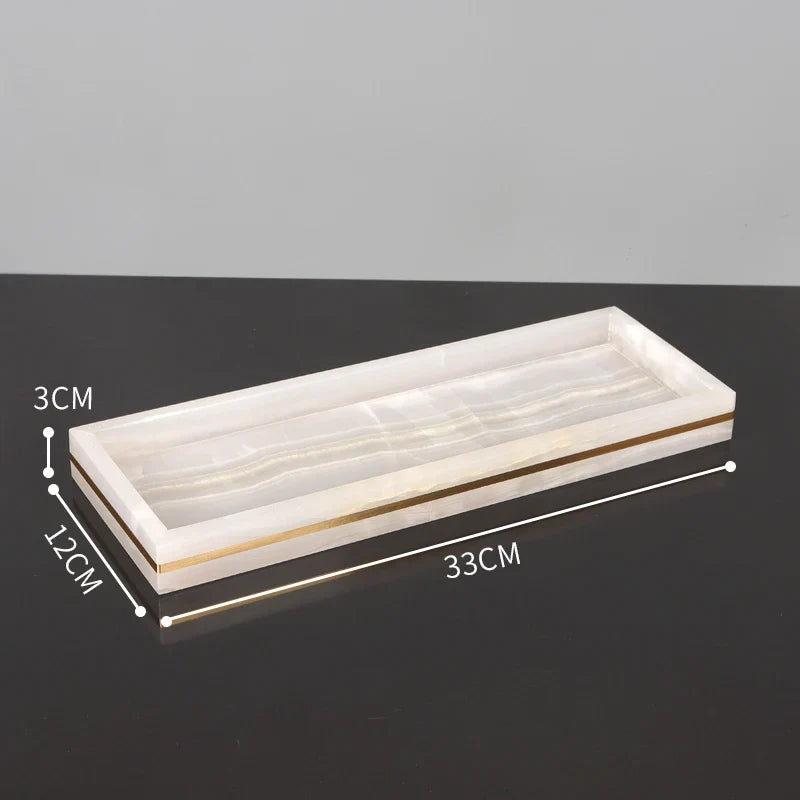 Afralia™ White Onyx Marble Bathroom Set