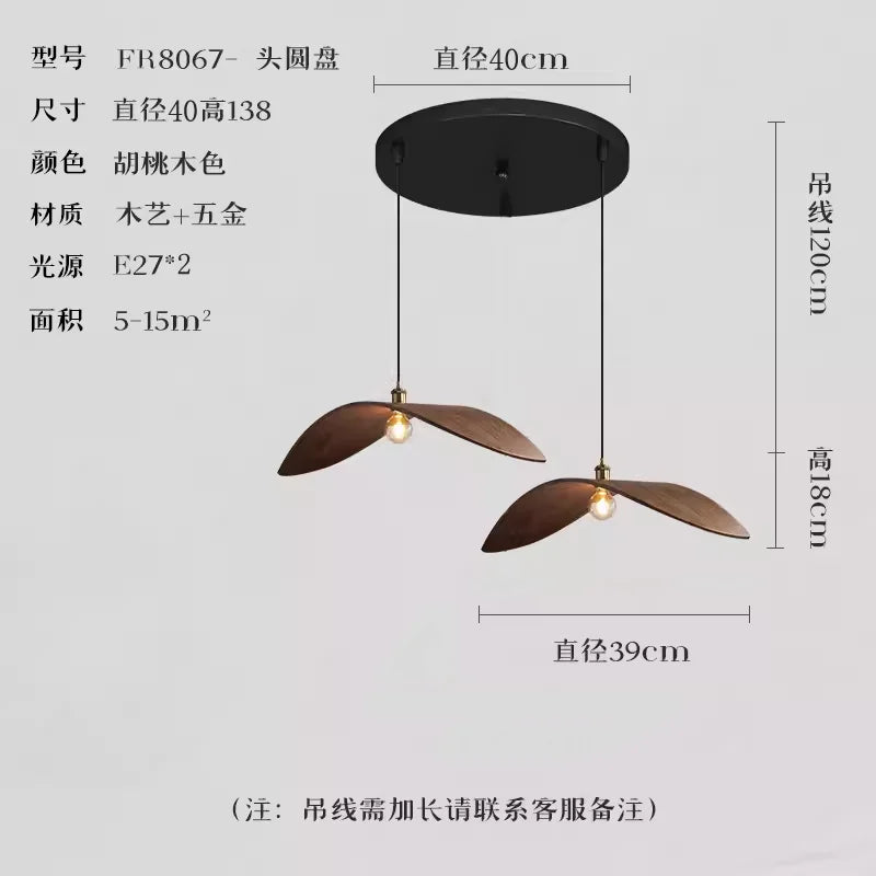 Afralia™ Wood Pendant Light: Japanese Wabi Sabi Retro E27 Hanging Lamp for Home Farmhouse