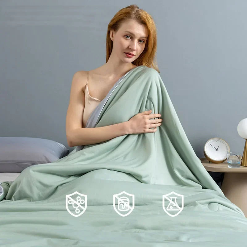 Afralia™ Cooling Quilt: Soft, Comfortable Queen Blanket for Summer Heat, Unique Cold Fiber Technology