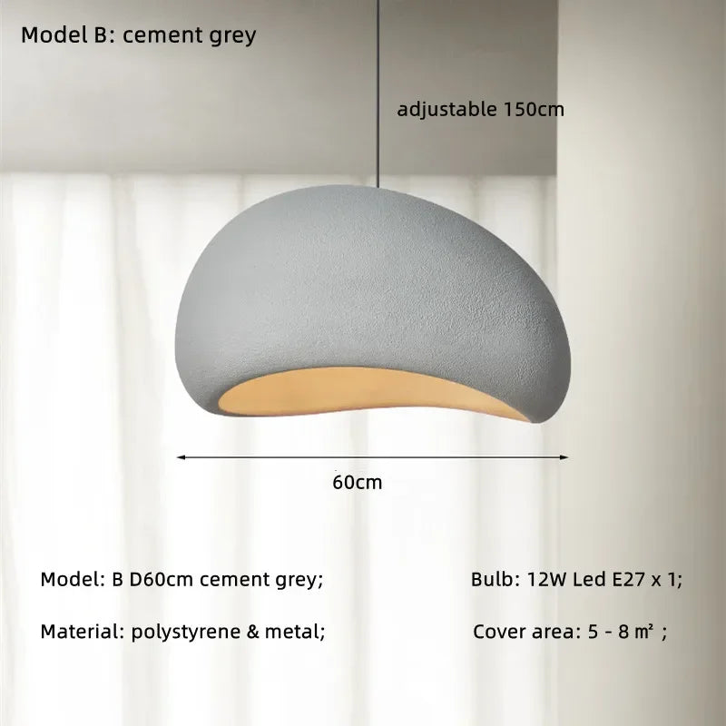 Afralia™ Nordic Wabi Sabi E27 LED Pendant Light for Minimalist Loft Ambiance