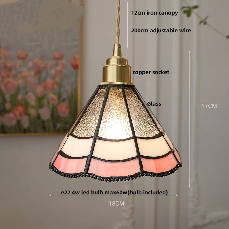 Afralia™ Walnut Wood LED Pendant Light with Colorful Glass Shades