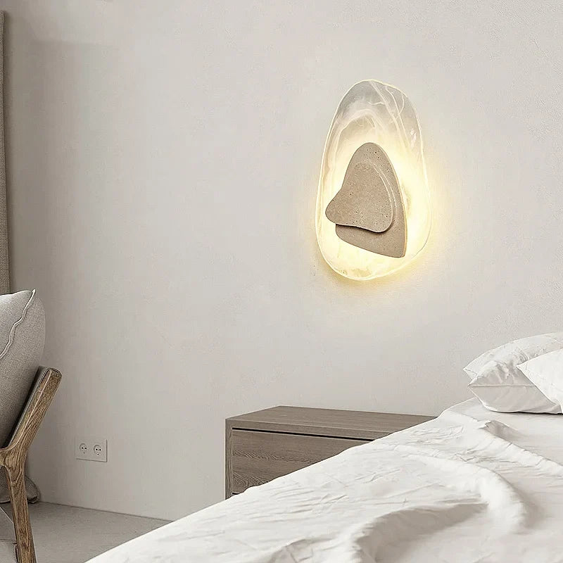 Afralia™ Wabi Sabi LED Wall Light Fixture | Nordic Modern Glass Bedside Lamp