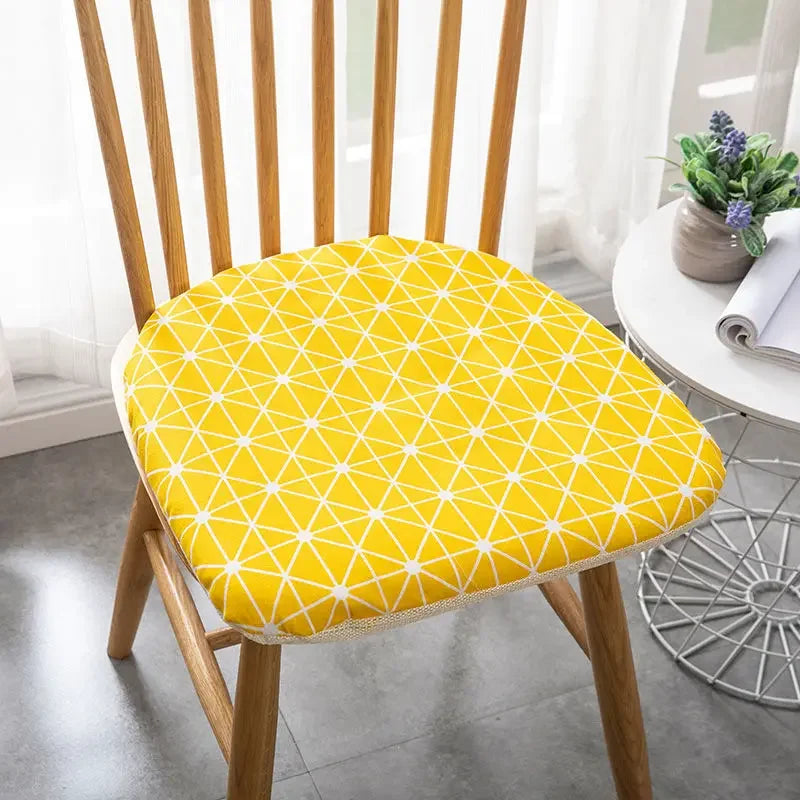Afralia™ Cotton Hemp Dining Chair Cushion - Nordic Print, Non-Slip, Comfortable Office & Living Decor