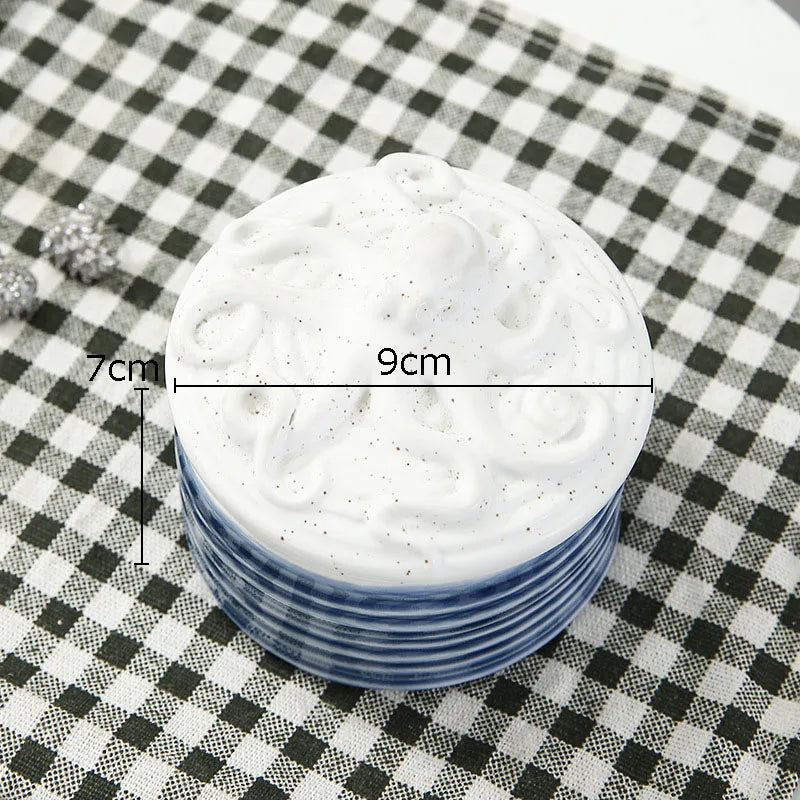 Afralia™ Ceramic Marine Life Decorative Storage Tray for Dresser or Tabletop