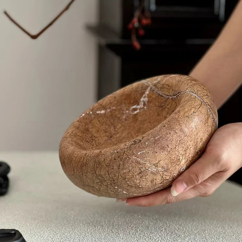 Afralia™ Bird's Nest Marble Bowl for Jewelry Storage and Home Decor