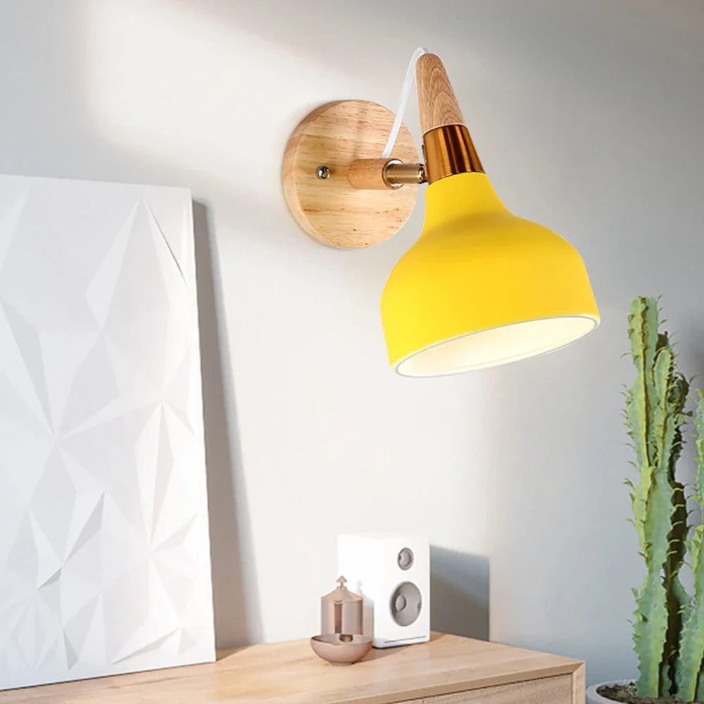 Afralia™ Wood Wall Sconce LED Light Modern Nordic Style Bedroom Home Decor Lighting