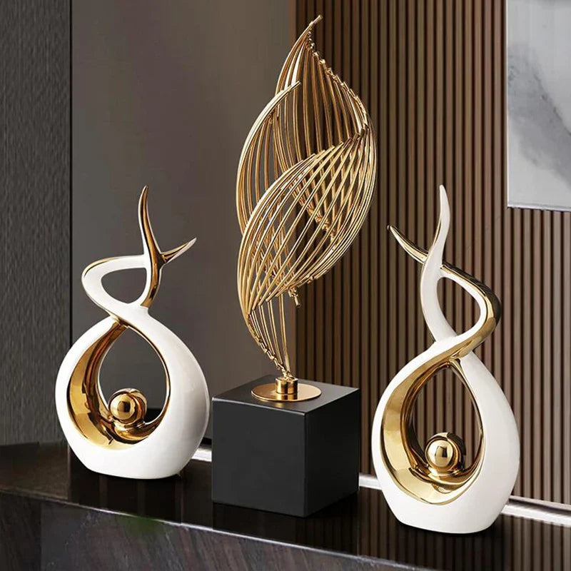 Afralia™ Modern Ceramic Statue: Elegant Office Desk Decor & Table Centerpiece