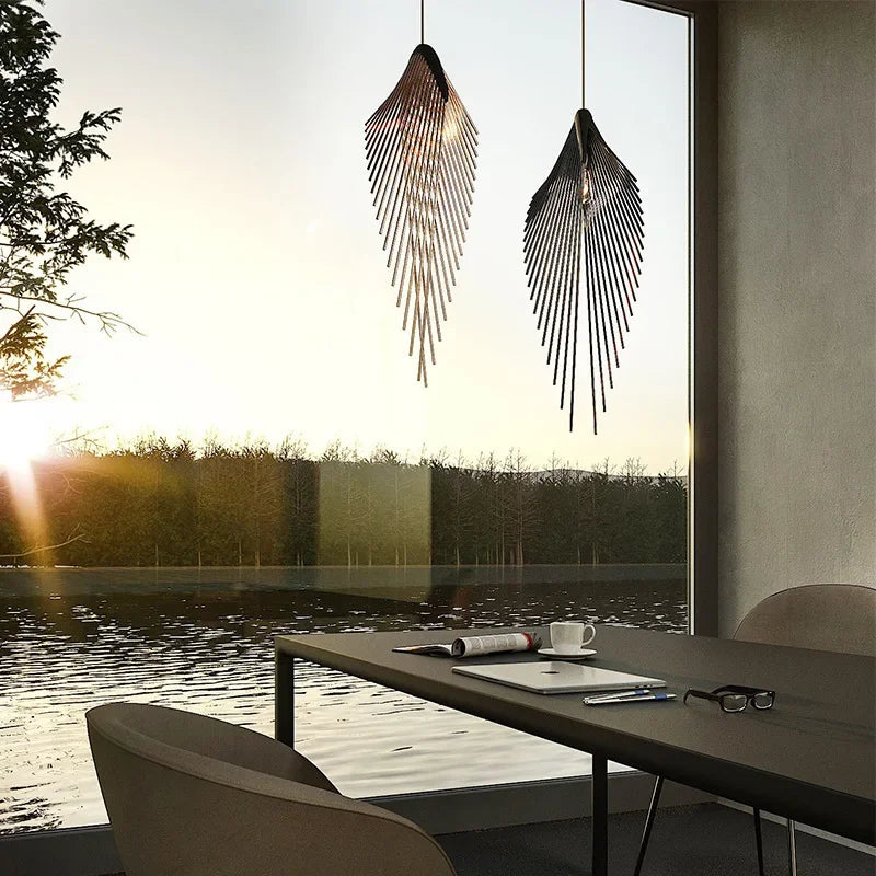 Afralia™ Designer Flying Wing Shape LED Chandeliers | Modern Living Room Pendant Lamps