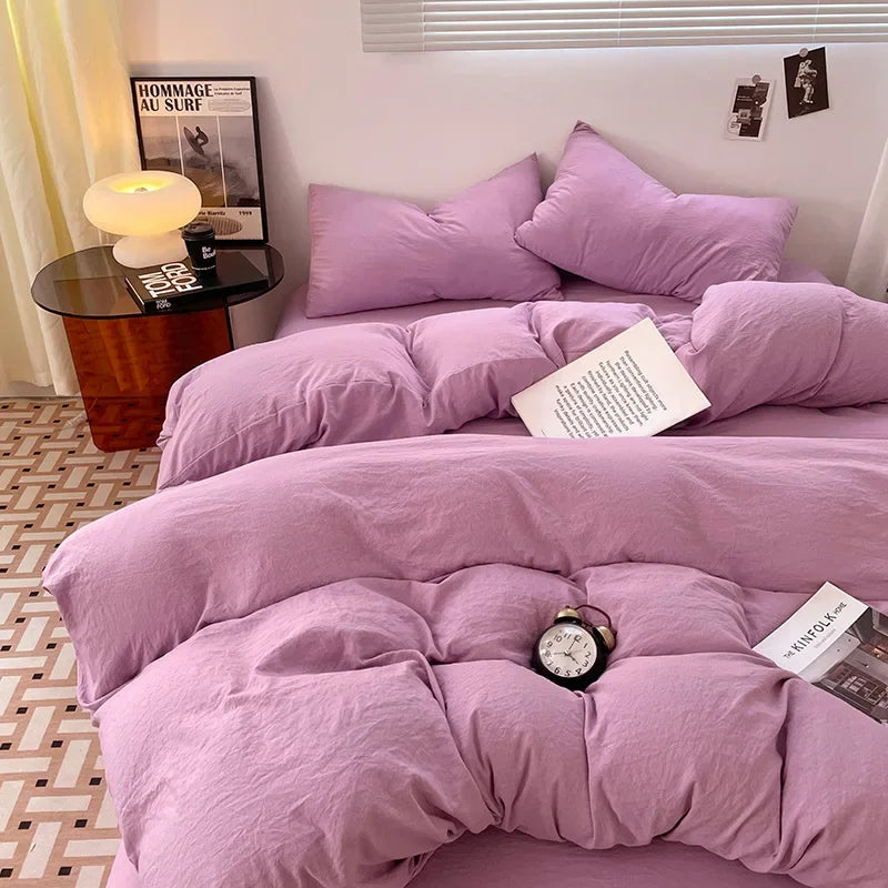 Afralia™ Cotton Bedding Set: Soft Duvet Sheets, Pillowcases, Comforter Set - All Seasons Comfort