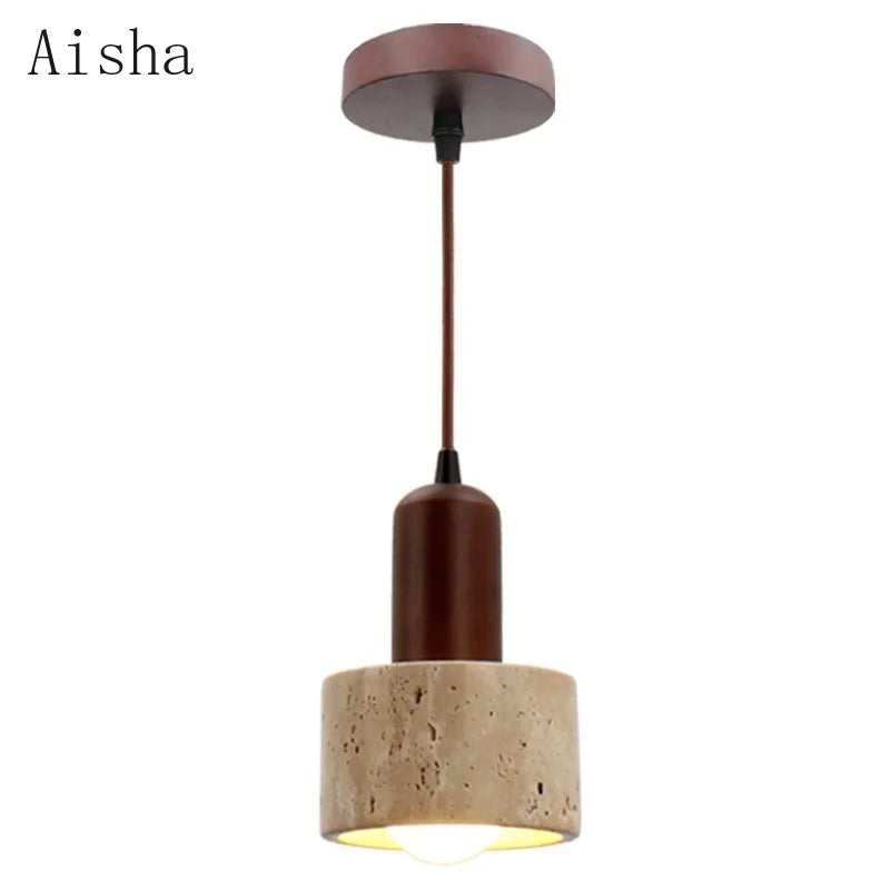 Afralia™ Stone Pendant Lamp Cream Chandelier Bar Living Room Furniture Décor