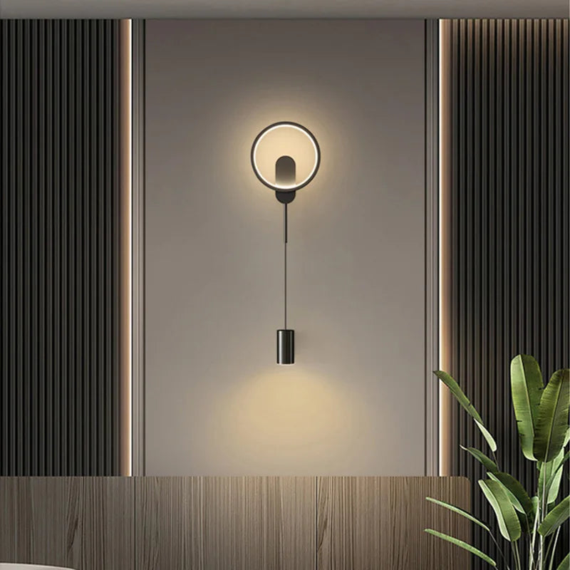 Afralia™ Gold LED Wall Light 24W Modern Nordic Wall Lamp for Home Decor