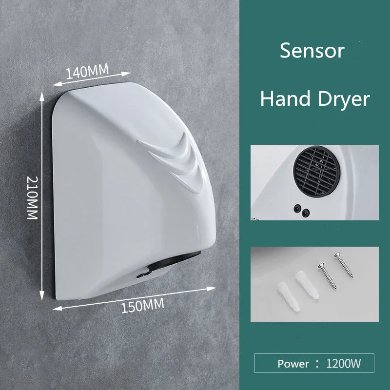 Afralia™ Automatic Hand Dryer | Wall Mounted Sensor | Bathroom Hot Air Device