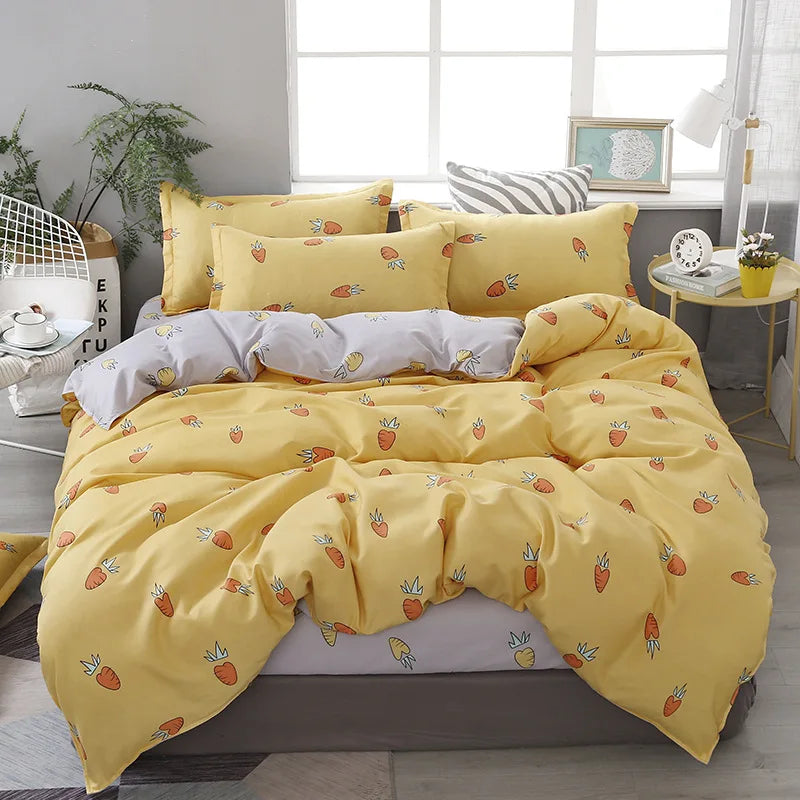 Afralia™ Geometric Pattern Bedding Set: Quilt Cover, Duvet Cover, Sheet, Pillows