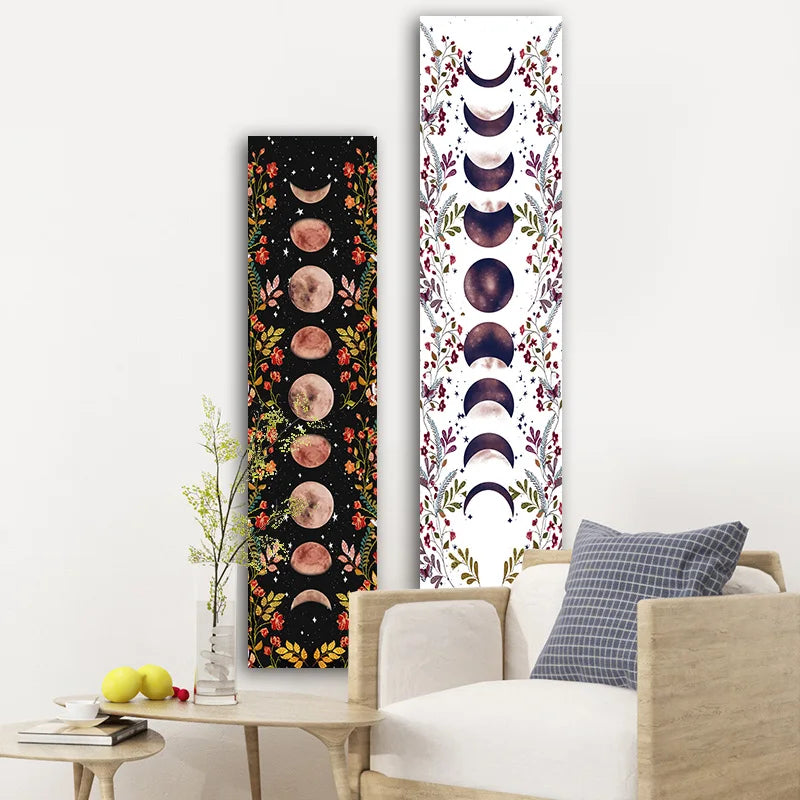 Afralia™ Moon Phase Flower Tapestry: Boho Wall Hanging & Home Decor