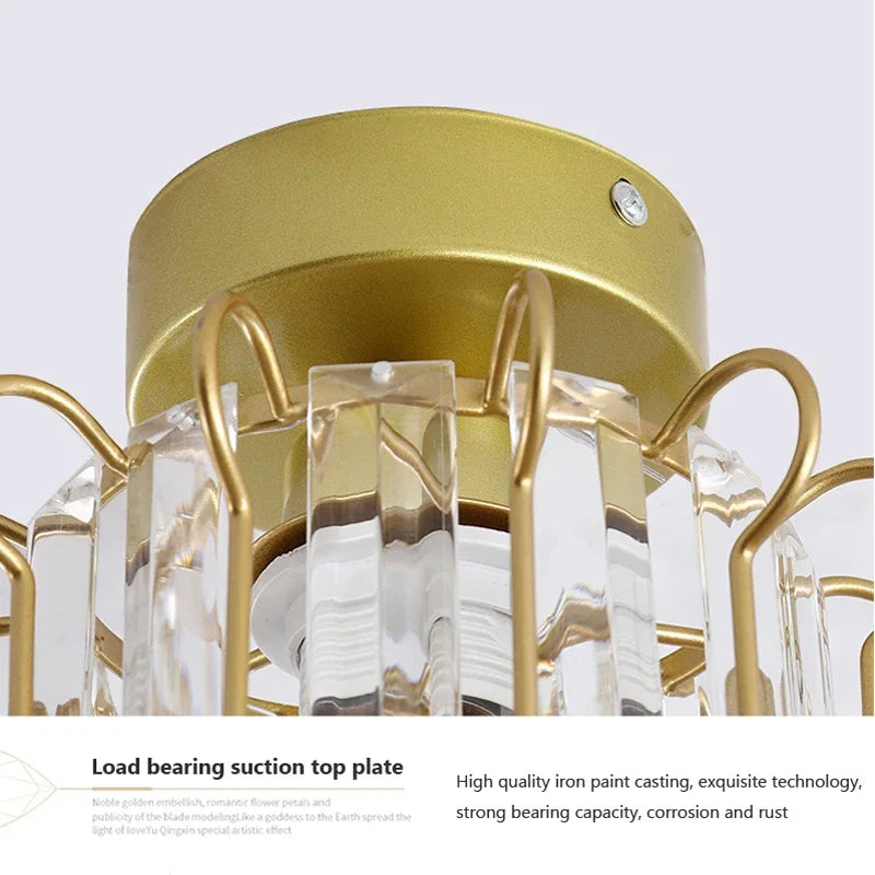 Afralia™ Modern LED Ceiling Light with Luxury Crystal Lampshade