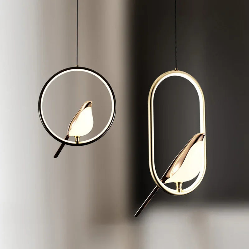 Afralia™ Nordic Modern LED Bird Pendant Chandelier for Living Room & Kitchen