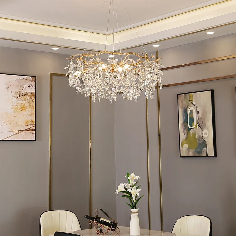 Afralia™ Crystal Pendant Chandelier: Luxury Branch Shape for Home Living Room Decor