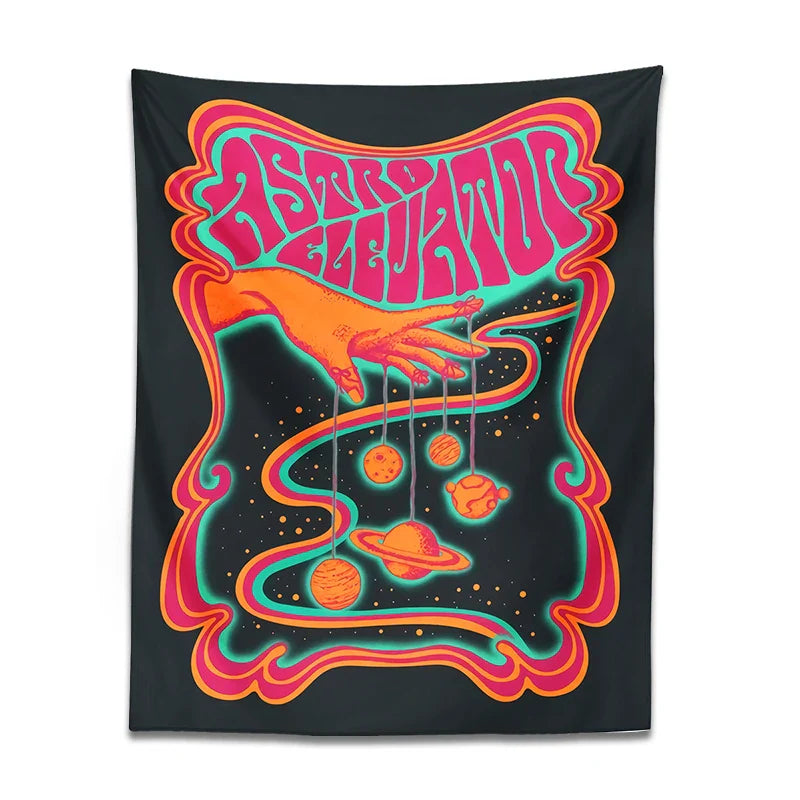 Psychedelic Planet Tapestry Wall Art Hanging for Boho Home Decor by Afralia™