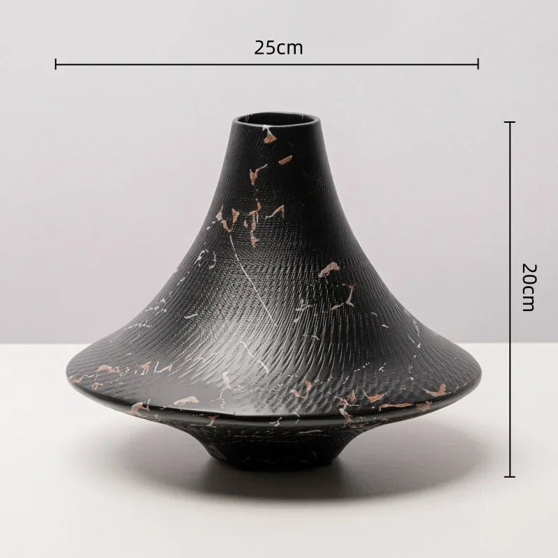 Afralia™ Resin Conical Vase Geometric Circular Ornaments Home Decoration