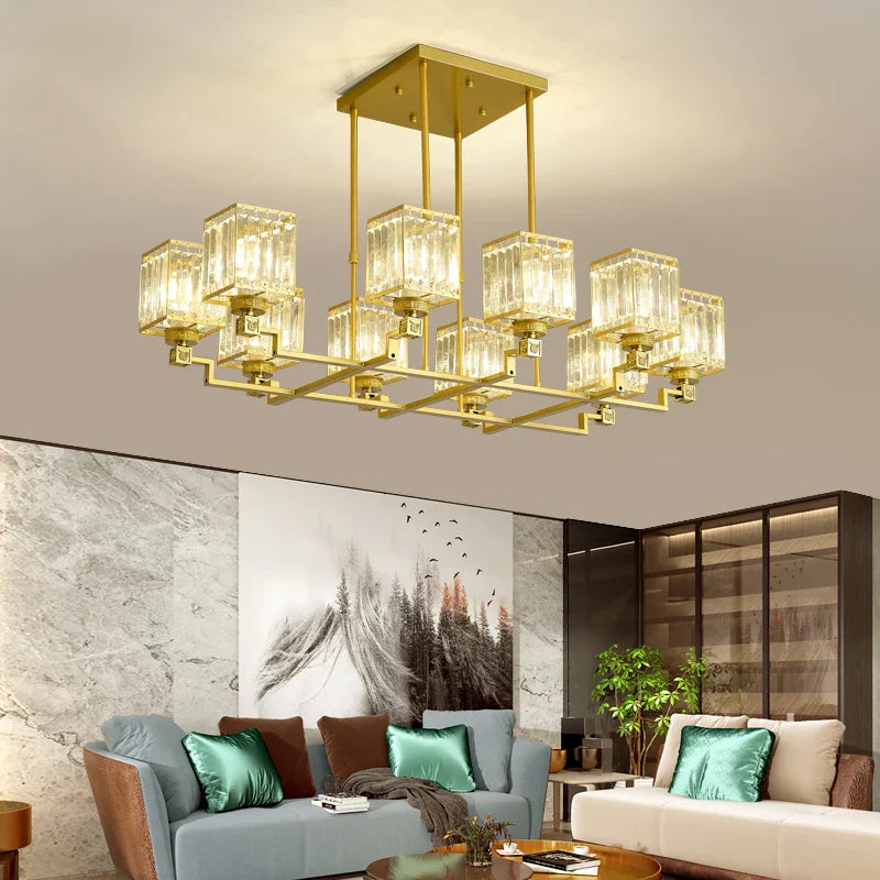 Afralia™ Crystal Chandelier: Modern Light Luxury for Living Room, Bedroom, Restaurant, Villa, Hotel