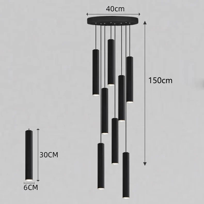 Afralia™ Crystal Chandelier Stair Pendant Lamp Living Room Lights Interior Lighting