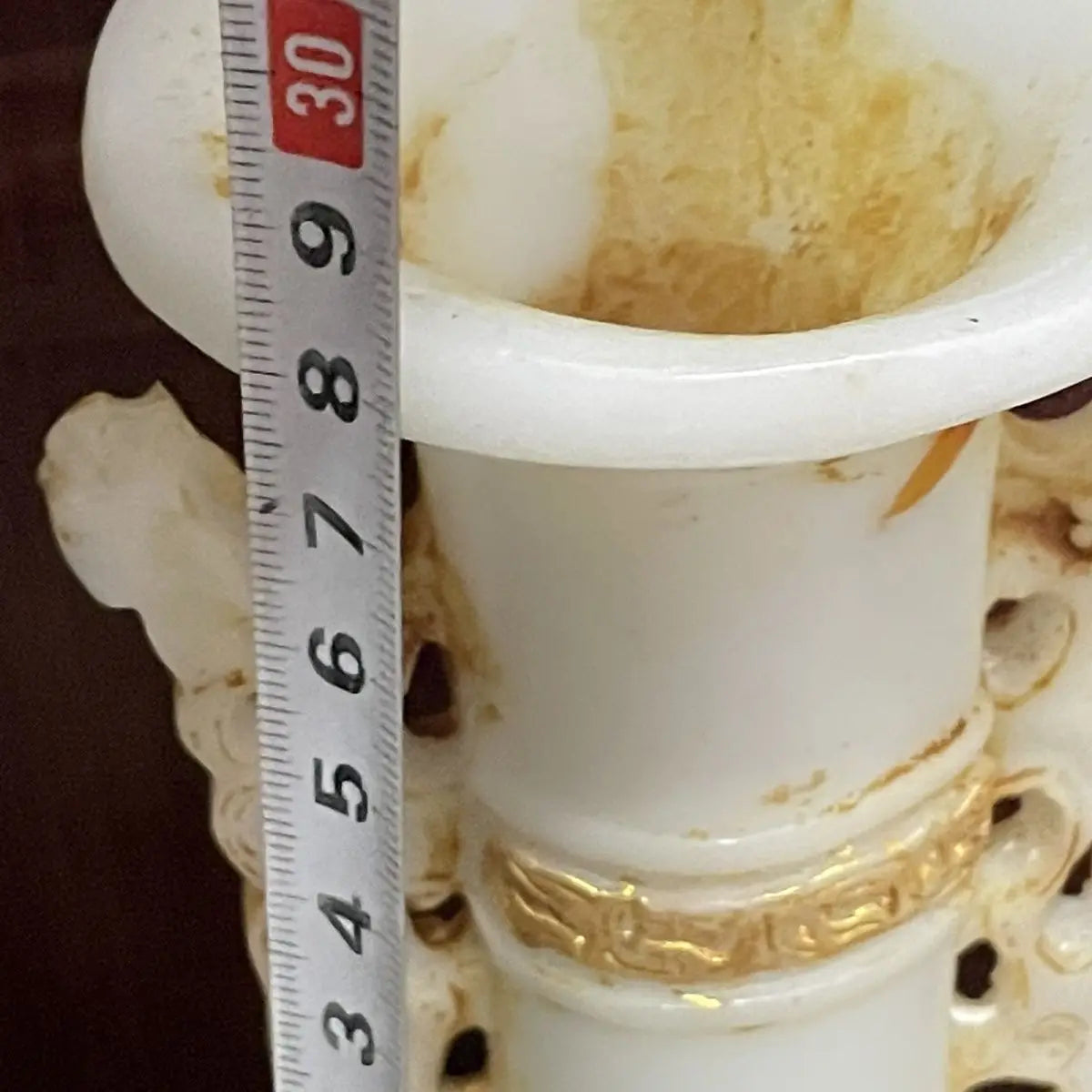 "Afralia™ White Marble Gold Vase with Ming and Qing Antique Jade Dragons"