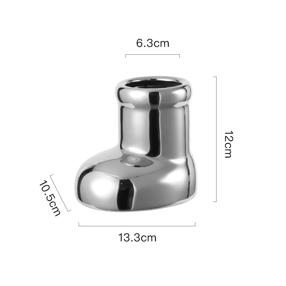 Afralia™ Ceramic Cartoon Boots Vase Pen Holder Home Decoration Pot