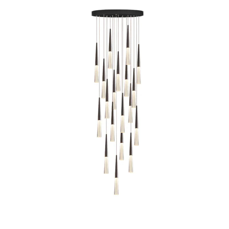 Afralia™ Acrylic Cone Pendant Light for Villa Stair, Kitchen, and Restaurant.