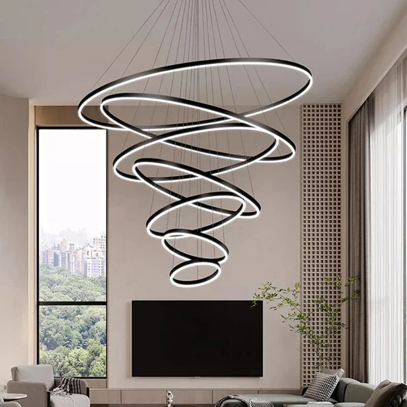 Afralia™ Nordic Home Stair Chandelier Living Room Pendant Light Dining Room Ceiling Light