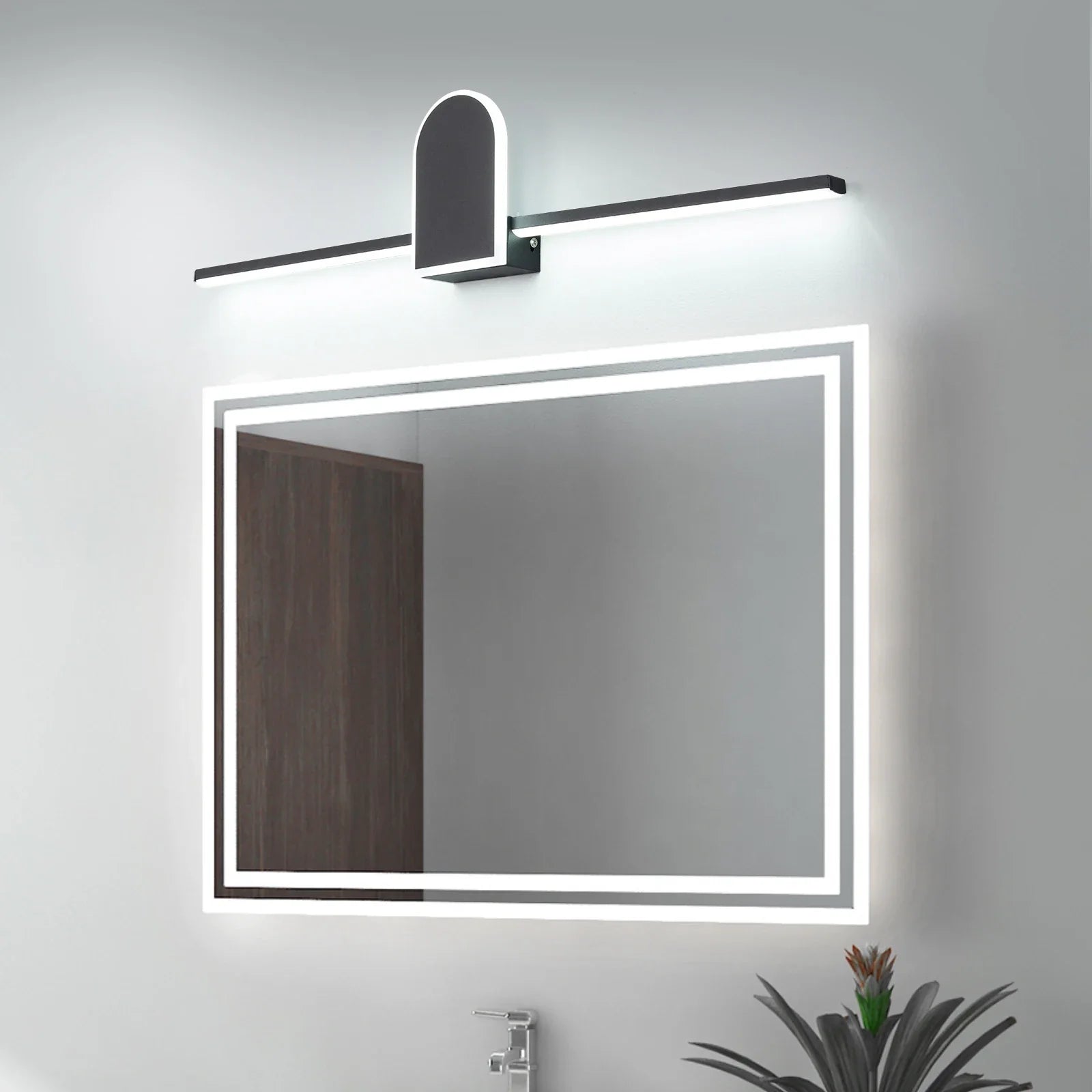 Nordic LED Mirror Light by Afralia™ - Modern Black/White Wall Sconce for Bathroom Mirror
