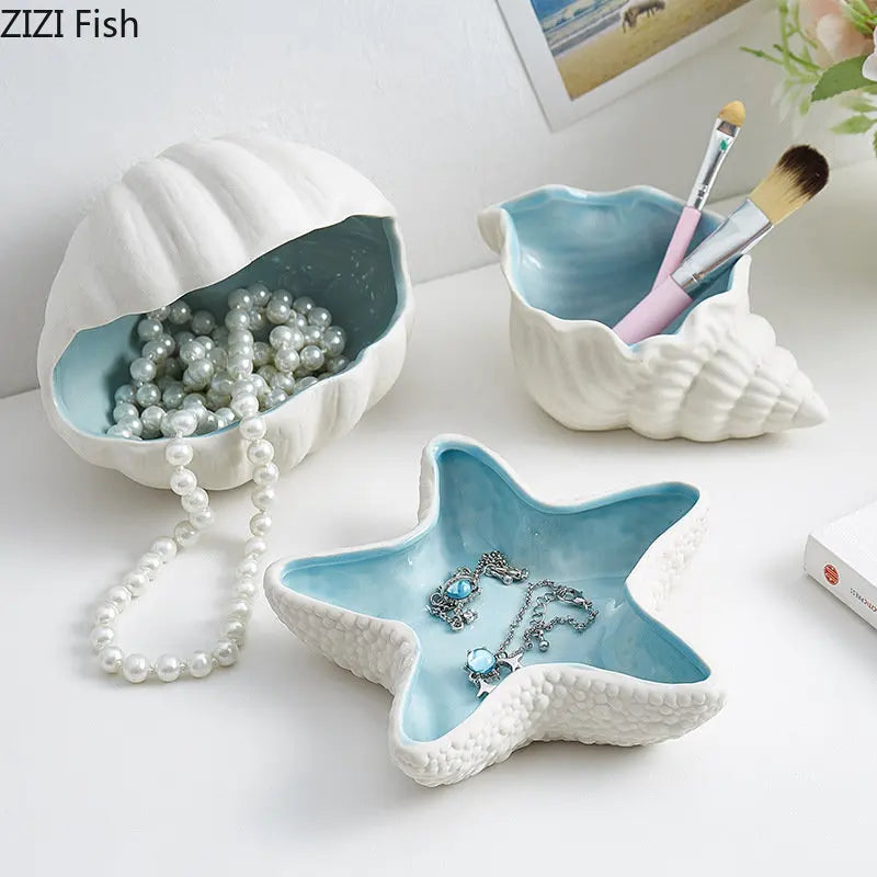 Afralia™ Ceramic Starfish Storage Tray for Modern Jewelry Display and Home Decor
