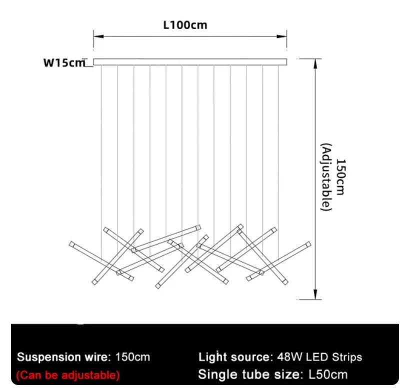 Afralia™ Modern Tube Design LED Chandelier - Gold/Chrome/Black Luxury Home Decor & Kitchen Lighting