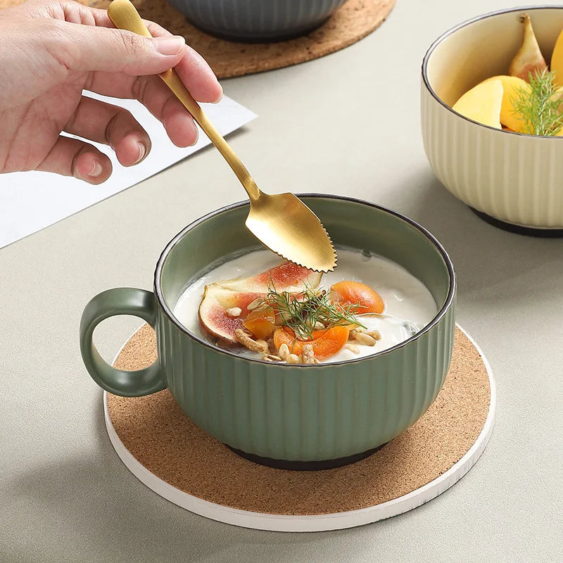 Afralia™ Ceramic Coffee Tea Mugs Set Heat Resistant Breakfast Cups Kitchen Tools