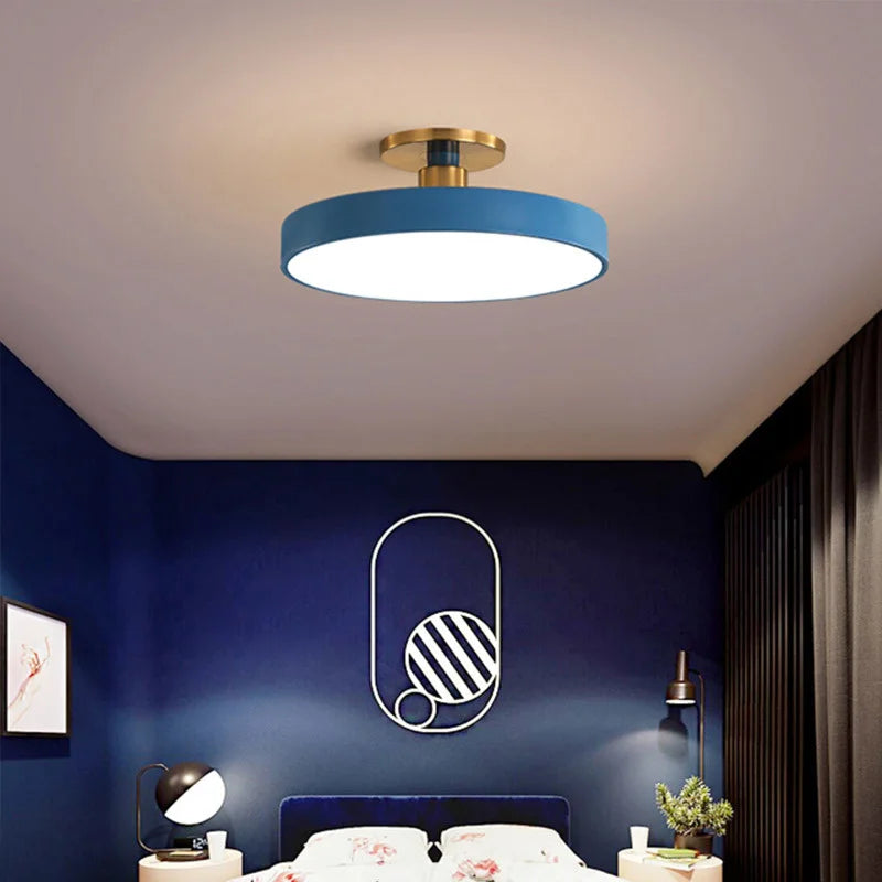 Afralia™ Nordic LED Ceiling Lamp: Modern Minimalist Macaron Round Bedroom Light