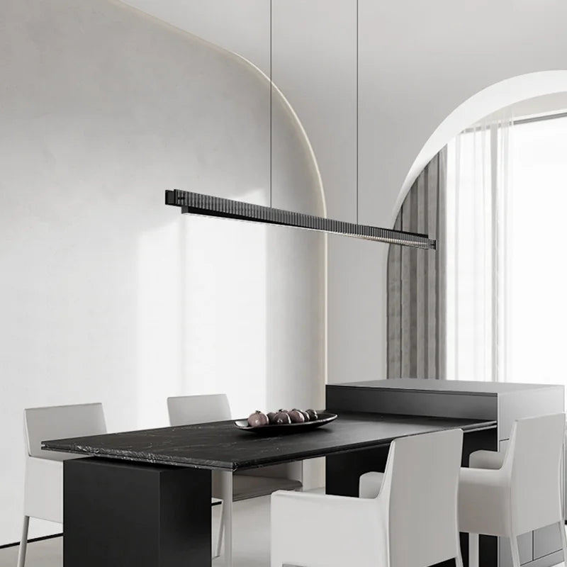 Afralia™ Bar Shape Glass & Aluminum Chandelier: High-end Nordic Pendant Light for Luxury Ambiance